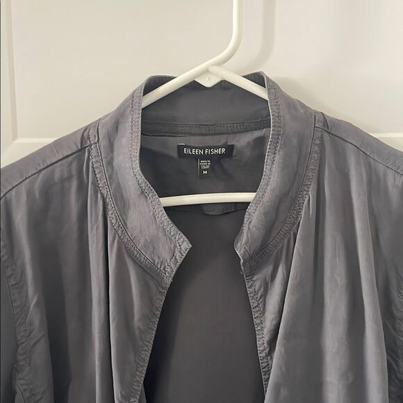 Eileen Fisher Gray Linen Blend Women's Jacket - Picture 2 of 4